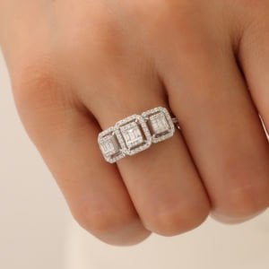 Baget Kesim Pırlantalı Yüzük