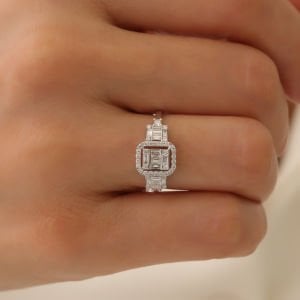 Baget Kesimli Pırlanta Yüzük