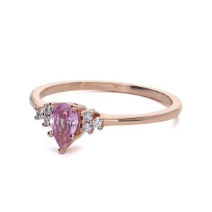 Vintage Pırlantalı Pembe Safir Yüzük