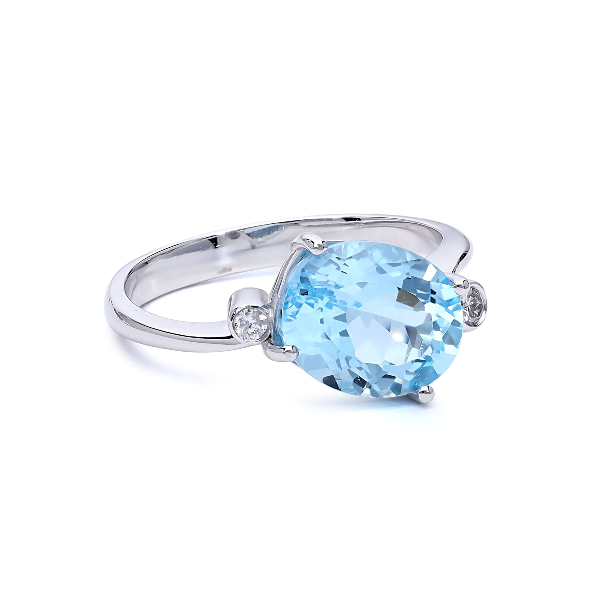 Pırlantalı Blue Topaz Yüzük
