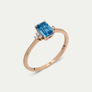 Pırlantalı Blue Topaz Yüzük
