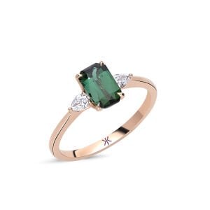 Turmalin Pırlantalı Yüzük