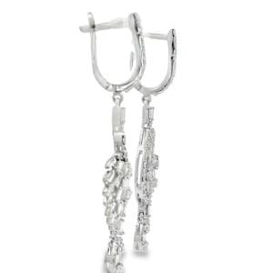 Beyaz Altın Pırlanta Sallantılı Küpe