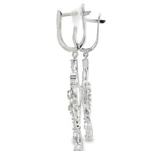 Beyaz Altın Pırlanta Sallantılı Küpe