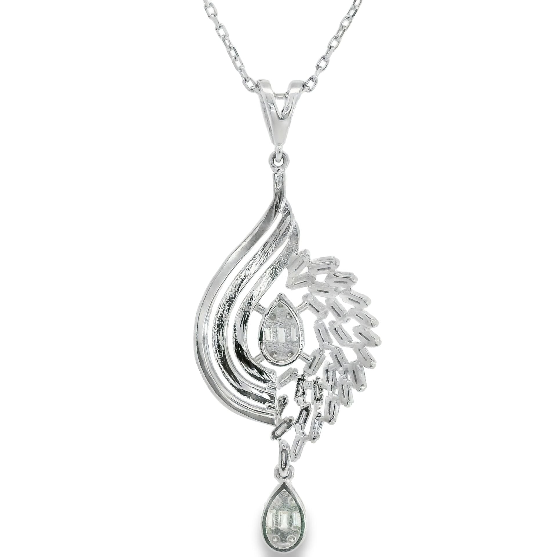 Beyaz Altın Pırlanta Sallantılı Kolye