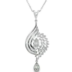 Beyaz Altın Pırlanta Sallantılı Kolye