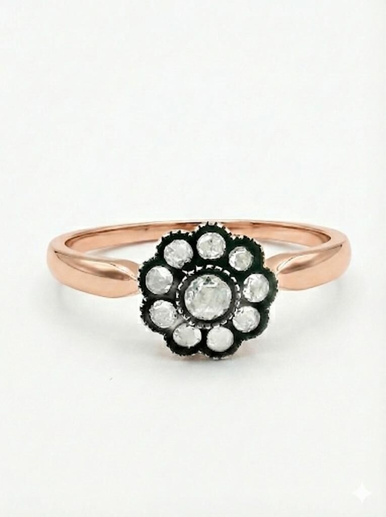 Elmas Gül Yüzük 9 yaprak 8,50mm