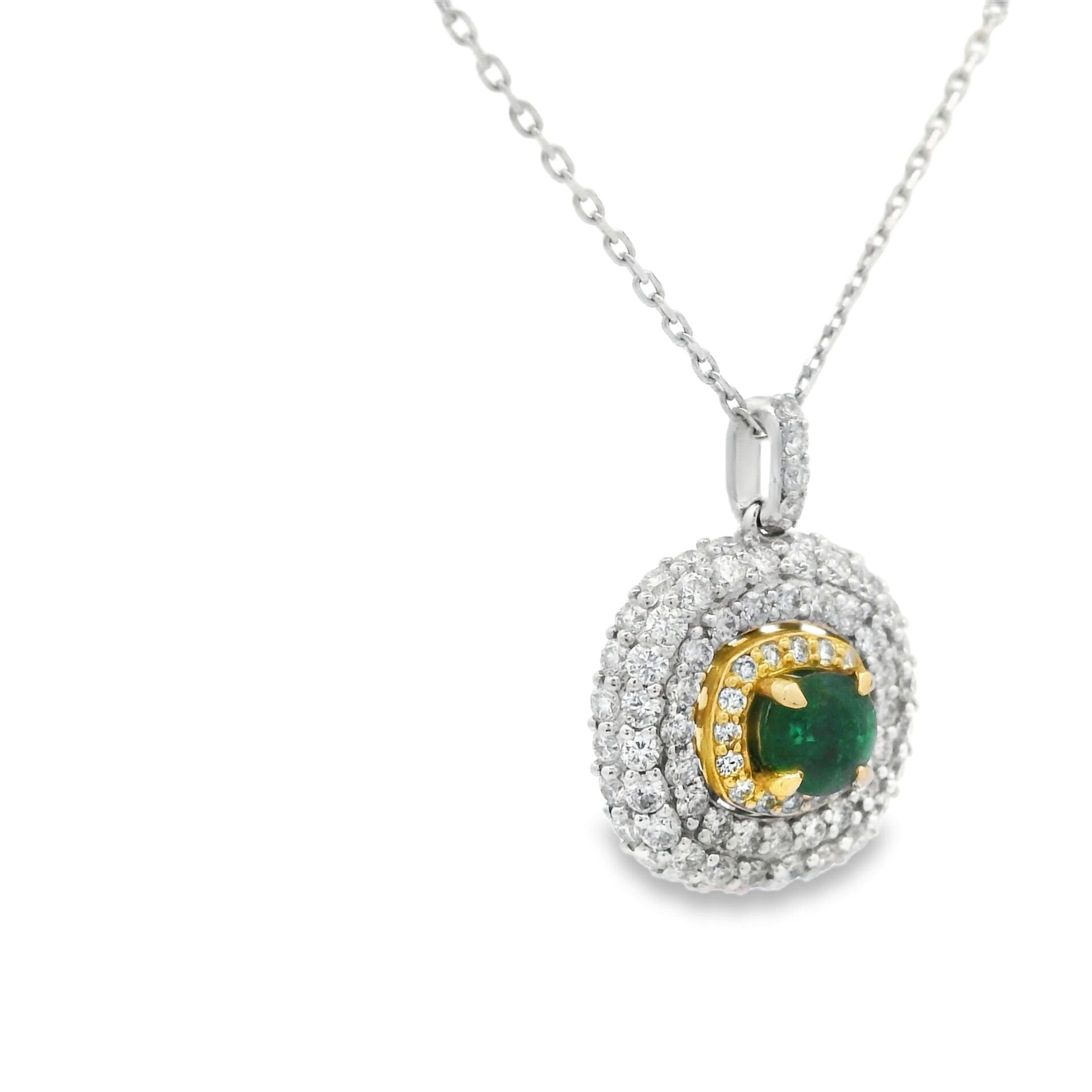 Pırlanta Zümrüt Taşlı Kolye