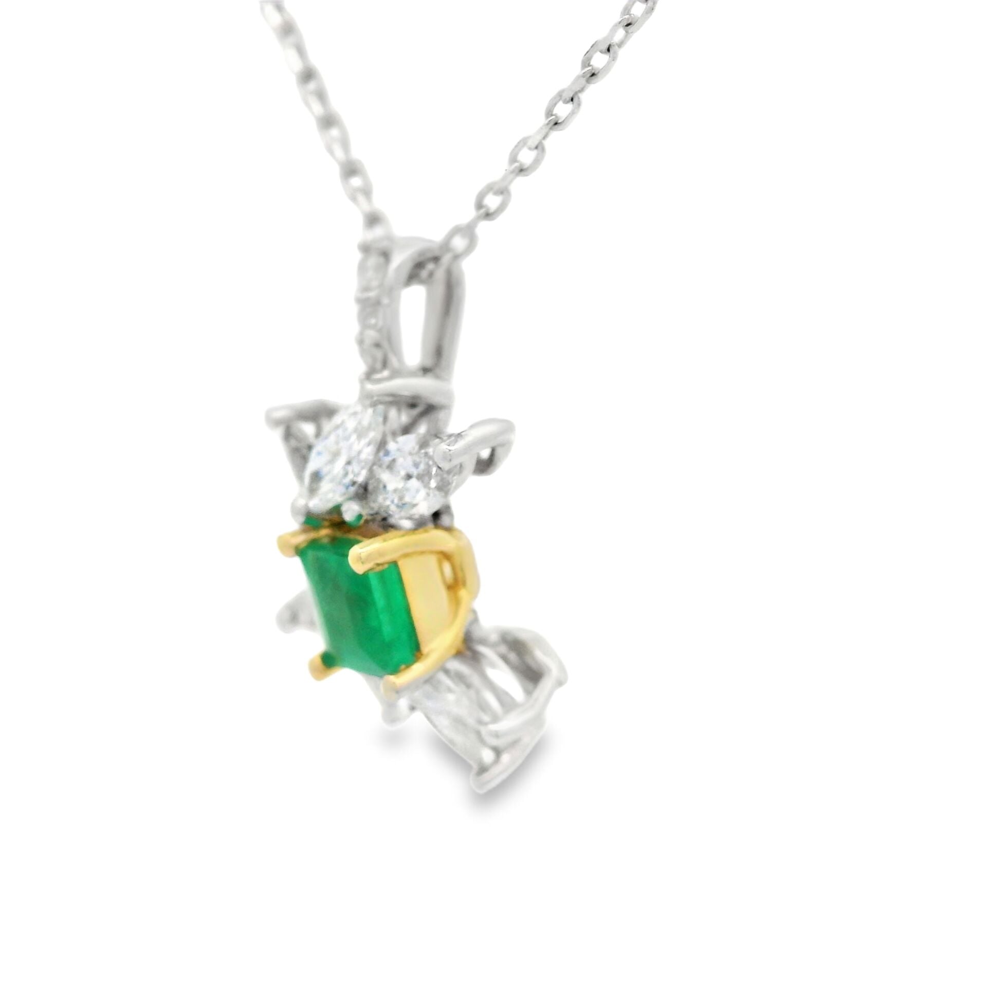 Pırlanta Zümrüt Taşlı  Kolye