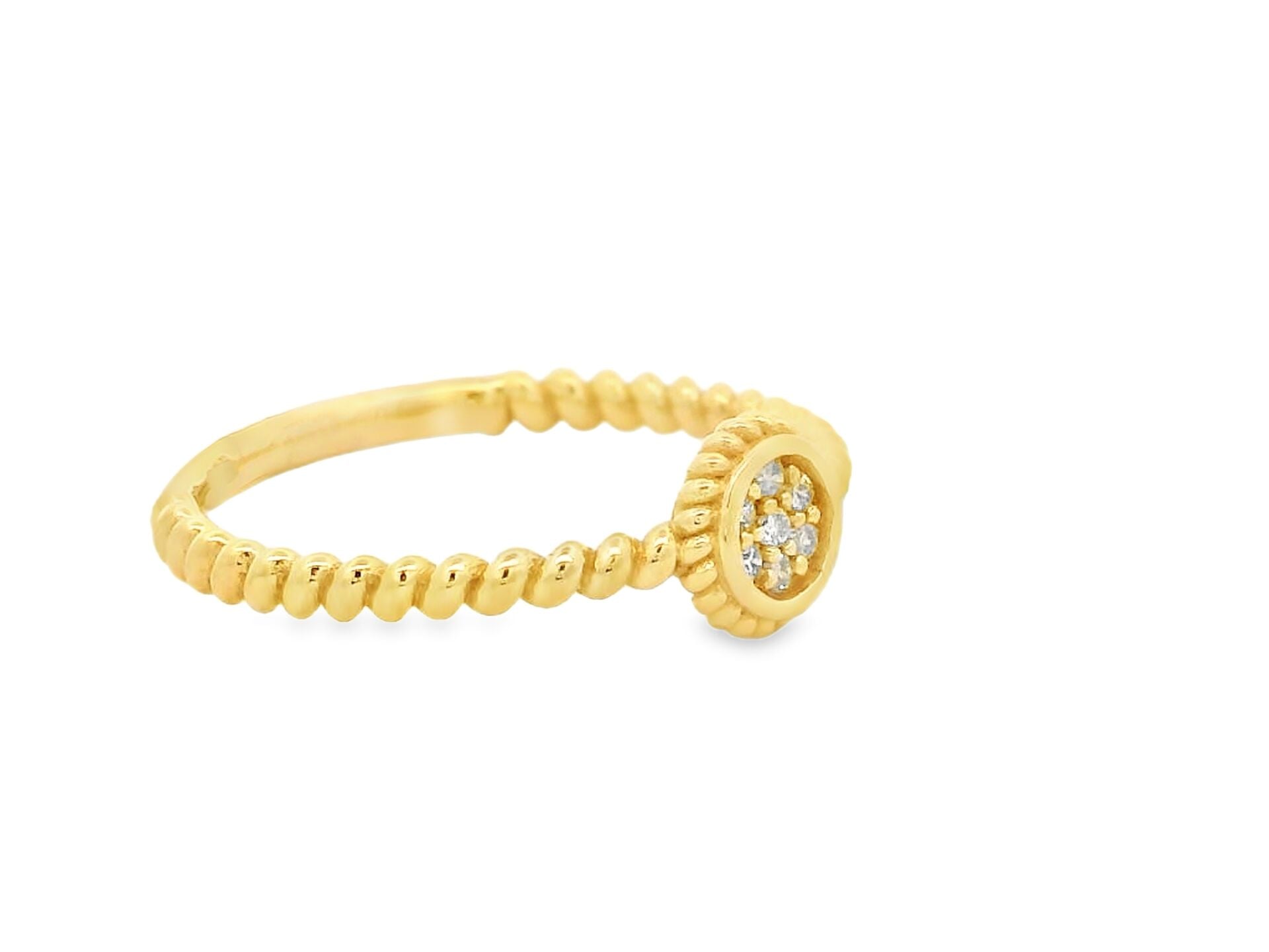 Sarı Altın Pırlanta Taşlı Yuvarlak Yüzük