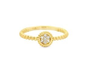 Sarı Altın Pırlanta Taşlı Yuvarlak Yüzük