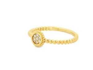 Sarı Altın Pırlanta Taşlı Yuvarlak Yüzük