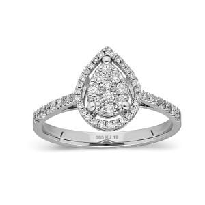 Pırlanta Damla Coronet Yüzük