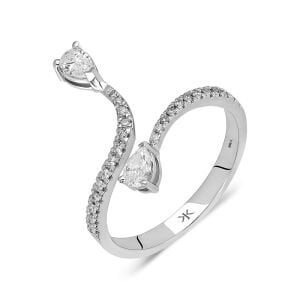 Çift Damla Pırlanta Yüzük