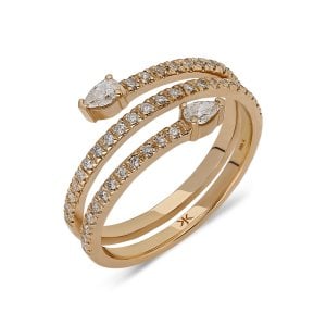 Damla Pırlanta Sarmal Yüzük