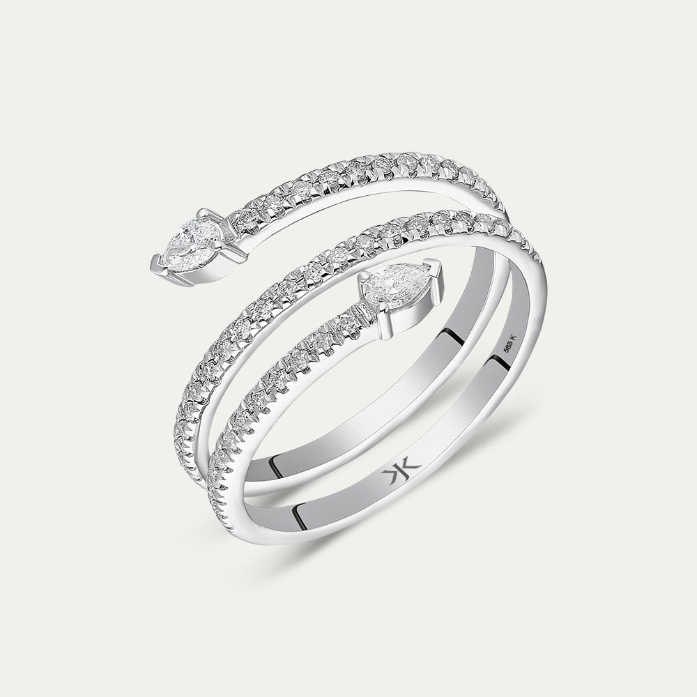 Damla Pırlanta Sarmal Yüzük