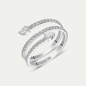 Damla Pırlanta Sarmal Yüzük