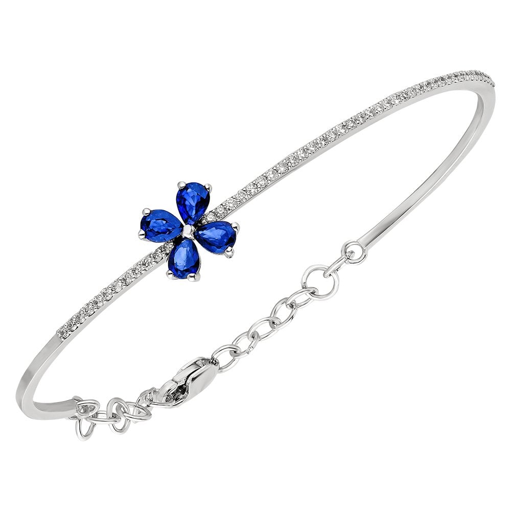 Pırlanta Safir Taşlı Menekşe Bilezik