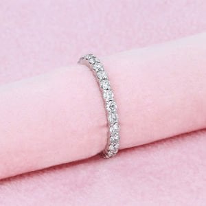 Her Bir Taşı 0,03 Karat Pırlanta Tamtur Alyans