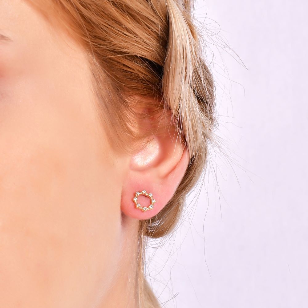 Tasarım Pırlanta Küpe (Olimpia)