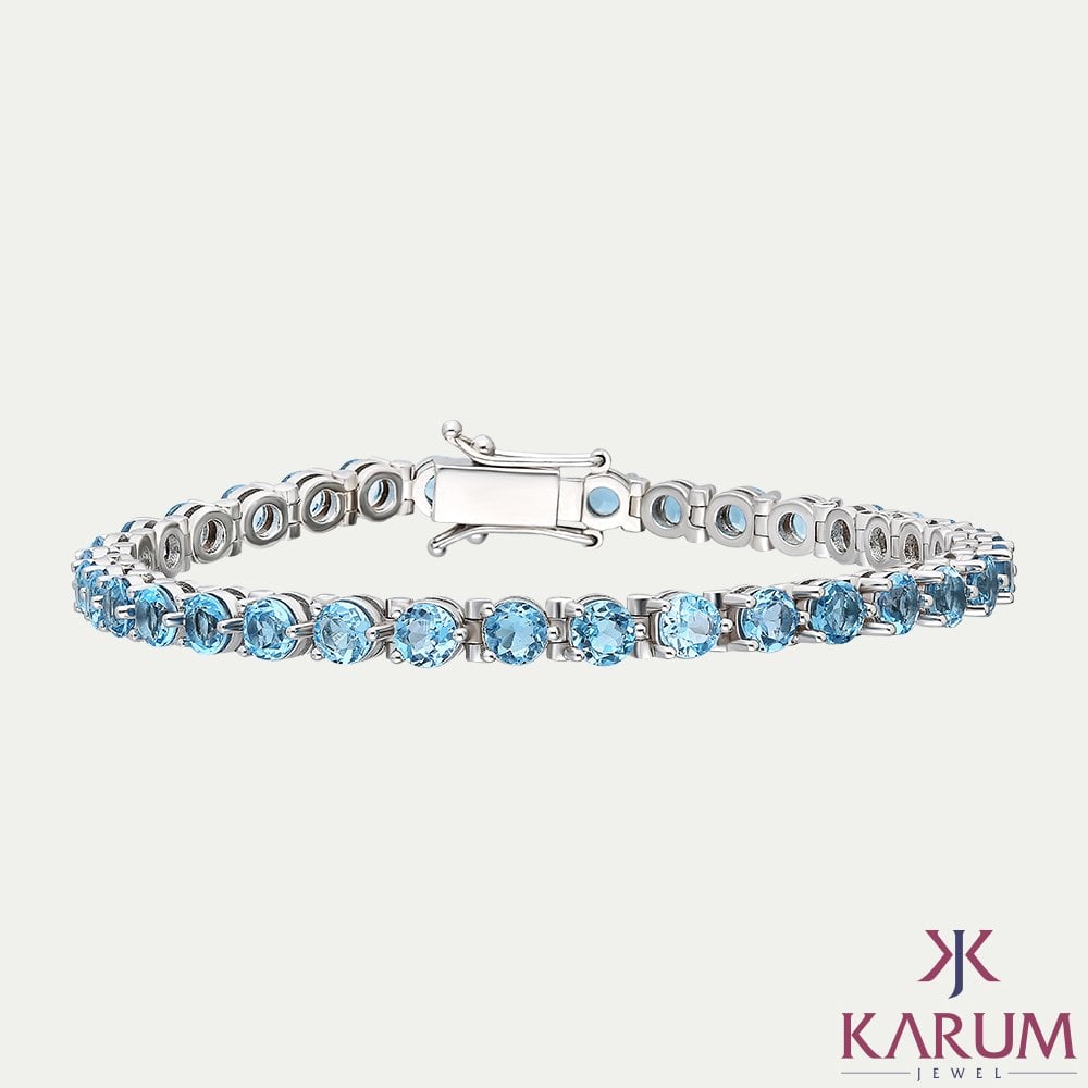 Mavi Topaz Su Yolu Bileklik