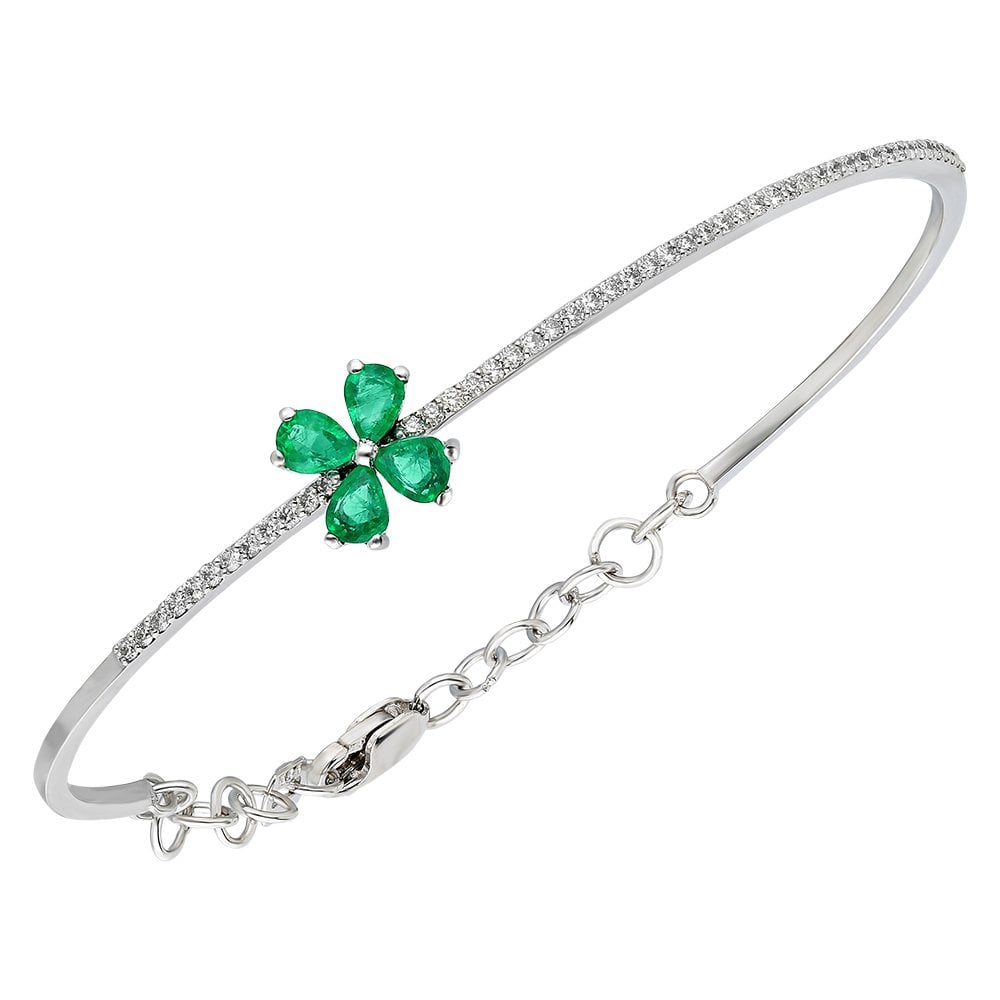 Pırlanta Zümrüt Taşlı Menekşe Bilezik