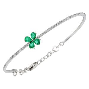 Pırlanta Zümrüt Taşlı Menekşe Bilezik