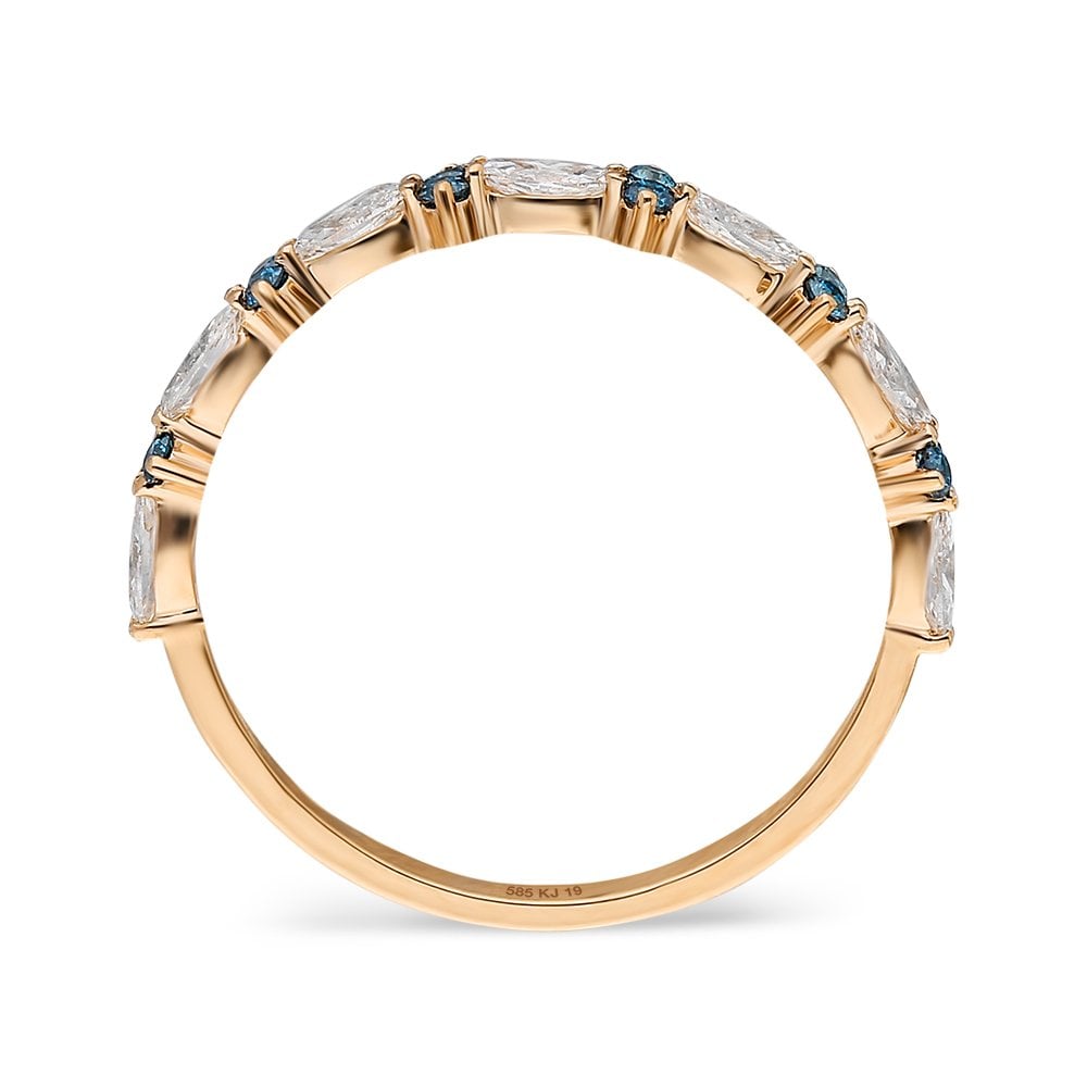 Mavi Pırlantalı Spark Yüzük