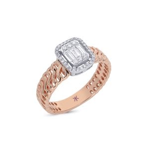 0,30 Karat Tasarım Baget Pırlanta Yüzük